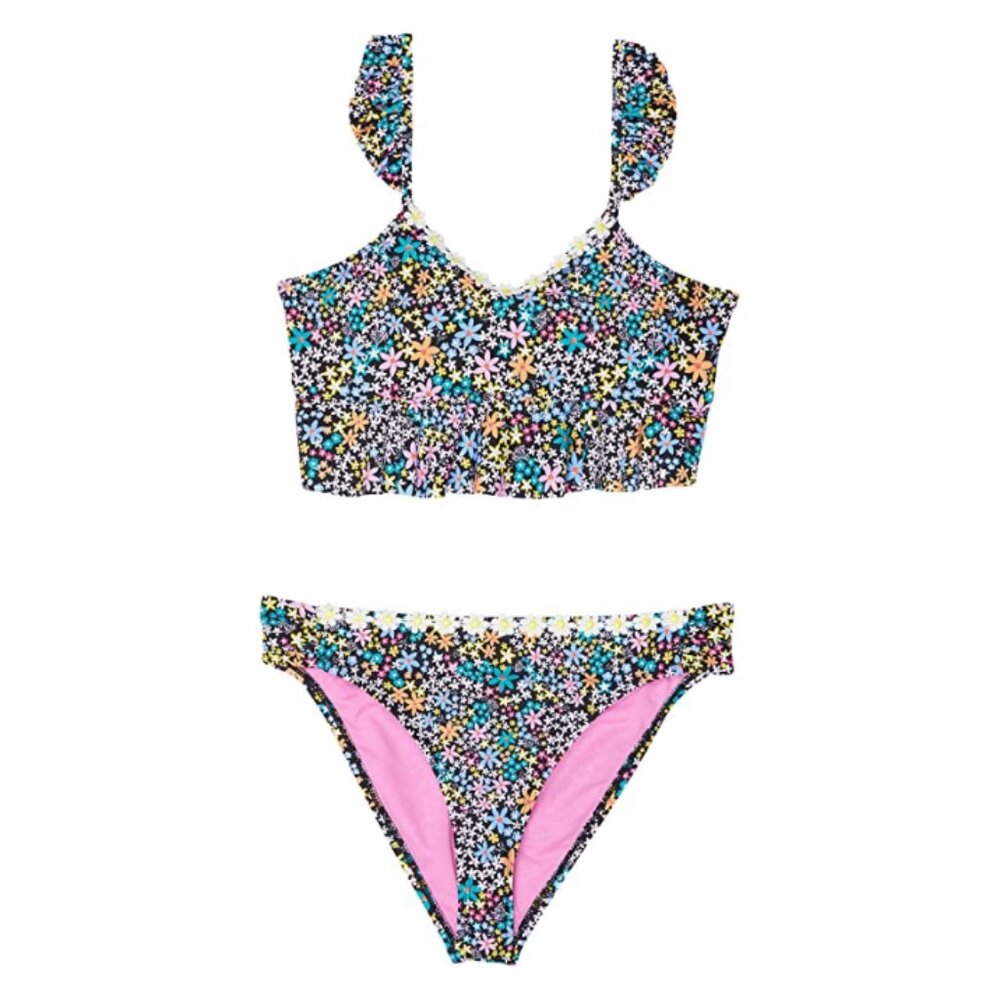 Hobie | Kids Dainty Ditsy Triangle Ruffle 2-Piece Swimsuit